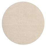 Mia s Teppiche - Tappeto per soggiorno "Olivia" a pelo corto, 120 cm, rotondo, colore beige (OL3755BE120120R)