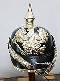 Riyex Prussian cuoio Pickelhaube tedesco casco Wwi W/Enlist Spike chin scala armatura