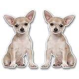 2 x 10 cm Chihuahua in vinile adesivo per computer portatile tablet auto per cane animali regalo # 6303