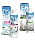 Metacril Igienizzante + Detergente Anticalcare per Vasca IDROMASSAGGIO Jacuzzi, Teuco, Albatros, ECC.- Detergen 500ml + Idronet 500ml.