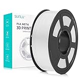 SUNLU Meta PLA Filamento 1.75mm, Neatly Wound PLA Meta Filamento, Durezza, Migliore Liquidità, Stampa Veloce per Stampante 3D, Precisione Dimensionale +/- 0.02 mm, 1KG (2.2lbs), Bianco