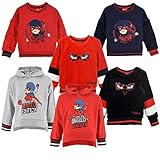 Miraculous Ladybug e Cat Noir - Bambina - Felpa Ladybug - Autunno Inverno - Licenza Ufficiale [1032 Rosso - 4 Anni]