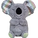 Slumber-Koala, peluche calmante per dormire, koala, lonterre, bambini allevia le paure, peluche koala con luci musicali e movimento di respirazione ritmica per neonati (grigio scuro)