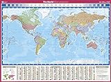 World Map Poster Large | Laminated | Ordnance Survey OS Wall Map | Miller World Projection