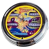 Orologio al neon Flipper Jackpot Williams, 1970, orologio da parete decorativo, stile anni  50, stile retrò, orologio al neon, per sala da pranzo, cucina, soggiorno, ufficio (giallo)