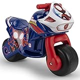 INJUSA - Moto Primi Passi Twin Dessert Spidey, per Bambini da 18-36 Mesi, con Decorazione Permanente, Ruote Larghe in Plastica e Maniglia per Il Trasporto, Colore Blu e Rosso