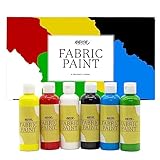 Nazca Colors Colori per Tessuti Permanenti Qualità Professionale 6 Colori x 100ml - Acrilici per Stoffa e Pelle Ideale per Dipingere Jeans, Magliette, Borse, Scarpe, Vestiti - Copertura Eccellente