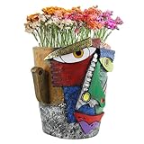 Vaso da fiori Picasso Face, fioriera astratta Picasso | Vasi da fiori per piante in vaso per piante verdi,Contenitore in resina astratta con faccia colorata astratta per arte domestica