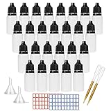 DONQL 26 Flaconi per collirio, bottiglie contagocce da 10 ml, Flaconi da viaggio, Bottiglie Plastica Riutilizzabili, Flaconcini dosatori, flaconi vuoti per liquido, glicerolo DIY Liquido (26 pcs)