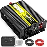 Inverter 12v 220V Onda Pura 1500w/3000w Invertitore di Potenza 12v 220v/ 230v Trasformatore di Tensione con Display LED,2X USB,EU Presa per Campon, Outdoor