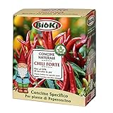 Concime specifico naturale per peperoncino piccante, astuccio da 900 g, indicato nelle coltivazioni naturali e vegane