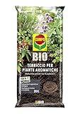 COMPO BIO Terriccio per Piante Aromatiche, Per Piante in Vaso o in Piena Terra, Consentito in Agricoltura Biologica, Con Guano, Sacco 20 L