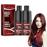 Nmbol Shampoo per Capelli di Rosso,Hair Dye Shampoo Tintura per Capelli in Minuti,3-In-1 Shampoo Colorante Uomini e Donne,Coprire i Capelli Bianchi Grigi per Tutti i Tipi e i Colori di Capelli,100ML*2