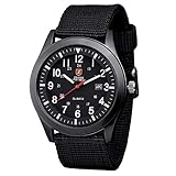 Zeiger Orologio Militare Da Uomo Datario Analogico Al Quarzo Orologio Da Lavoro Da Uomo Cinturino In Tessuto Di Nylon Orologio Sportivo Nero