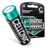 CELLONIC® Batteria Compatibile con Garmin Oregon, Dakota, Montana, Monterra, Astro, GPSMAP, eTrex, eTrex Touch, Approach Affidabile Ricambio da 2X 2600mAh AA per navigatore GPS