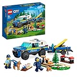 LEGO 60369 City Addestramento Cinofilo Mobile, Set con Percorso a Ostacoli, SUV Macchina Polizia Giocattolo e Rimorchio, 2 Figure di Animali, Giochi per Bambini