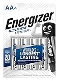 Energizer Batterie AA, Ultimate Lithium, Confezione da 4