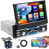 2G+64G Autoradio Android 1 DIN con Motorizzato Schermo, 7 Pollici Touchscreen Radio con GPS WiFi FM, Stereo Auto Bluetooth 1 DIN con Telecamera Posteriore