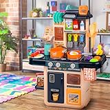 Kinderplay Cucina Giocattolo per Bambini con 42 Accessori - Cucina Bambini con Lavello, Fornello, Frigorifero e Forno, 63cm Cucina per Bambini con Effetto Vapore & Funzioni Sonore e Luminose, KP1961