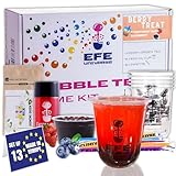 NORDIC SCHILLER Bubble Tea Set, Popping Boba alla Mora, Bubble Tea Sciroppo, Palline per Bubble Tea, 100% Vegetariano e Senza Glutine, Beere Vibes, Sciroppo alla Fragola e Tè Verde al Gelsomino