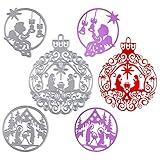 MEJOSER Fustelle Natale Fustella Natalizie Stencil Cutting Dies Gesù Angelo per Scrapbooking Fai da Te Ciondoli Album Goffratura Inviti Biglietti Carta