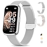 RUXINGX Smartwatch Donna, Orologio Contapassi con 24 Sport, IP68, 24H Cardiofrequenzimetro, SpO2, Ciclo Mestruale, Sonno, Orologio Fitness Activity Tracker Notifiche, Smartband per Android iOS Argento