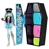 Monster High - Playset Segreti da Brivido Frankie Stein, set con bambola, abiti e armadietto, 19+ accessori, giocattolo per bambini, 4+ anni, HKY62​