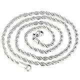 DVRK Collana Uomo Argento con Base in Acciaio Inossidabile 316L - Collana Argento Uomo in Acciaio Inossidabile 316L – Collana Uomo Acciaio stile Cordino (55 cm, Acciaio)