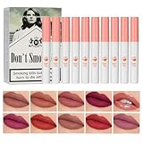 Lip Tint Stain Set di 10 colori per labbra, in lana opaca, per sigarette, per labbra, a lunga durata, impermeabile, 24 ore, per labiales matite, in velluto opaco