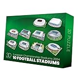 Habarri - Set puzzle 3D – 10 mini stadio di calcio – Articoli per tifosi di calcio EM 2024 gadget – Modellismo – Puzzle per bambini e adulti – Kit modello – Regali calcio ragazzi – 218 pezzi.,