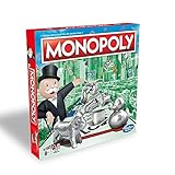 Hasbro C1009398 Monopoly Classic per tutta la famiglia da 2 a 6 giocatori, per bambini dagli 8 anni in su, lingua tedesca