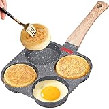 GUALESA Padella Pancake Padella 4 Fori Padella per Frittata Pancake Piastra Multi Uova Padella Per Colazione Hamburger Uova Fritte per Induzione e Gas