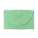 Syrads Pochette in paglia per donna Pochette estiva Pochette da spiaggia Pochette da spiaggia Borsa da spiaggia,Verde