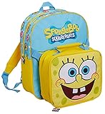 SpongeBob SquarePants Zaino con borsa per il pranzo per ragazzi e ragazze, set da 2 pezzi staccabile