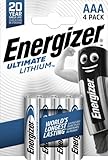 Energizer Batterie AAA, Ultimate Lithium, Confezione da 4