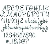 Sizzix 662228 Set di Fustelle Thinlits, 69 pz, Script maiuscolo e minuscolo (2.54cm) by Tim Holtz, Carbon Steel