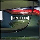 Ken Block 1967-2023 - Adesivo con memoria RIP, 20 x 5 cm, autoadesivo, impermeabile, per auto, moto, auto, auto, moto, auto, K159 (bianco lucido)