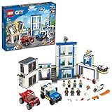 LEGO City Stazione di Polizia, Include 2 Furgoni, Drone, Moto Giocattolo e Mattoncini Sonori e Luminosi, Idea Regalo per Bambini di 6+ Anni, 60246