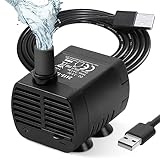 flintronic Pompa Fontanella per Gatti, 3W Pompa Dell Acqua Per Animali Domestici, Pompe Per Acquario USB, Motorino Pompetta Acqua Presepe, 3.5-9V 1-3W (0.4-1.5m) 200L/H, Super Silenziosa