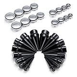 Funseedrr 32pcs Kit barelle Auricolari in Acciaio Acrilico Tappi di Acciaio Chirurgico Tunnel Grandi calibri Set Piercing Gioielli 10mm-24mm