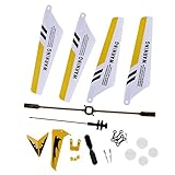 Xiton Parti di Ricambio Set Completo per l elicottero di Syma S107 / S107G RC, Lame Principali, Decorazioni di Coda, Lama Coda, Balance Bar, Connetti Buckle, Inner Shaft. Set Giallo