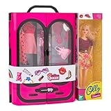 Olly Armadio Fashion Doll snodata inclusa - Tanti Accessori e Vestiti alla Moda - 2 Specchiere - Ante Apribili - Globo Giocattoli 41500