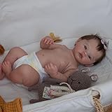 Anano Realistico Reborn Baby Dolls Ragazzo 18 Pollici Dimensioni Reali Baby Doll Pesato Come Un Vero Bambino Pelle Morbida (X-Large), Beige.