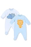 Chicco Set Tutine In Ciniglia Con Piedino Unisex - Bimbi 0-24, Azzurro, 3 mesi