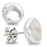 Orecchini donna perla coltivata d acqua dolce Keshi bianco e grigio SECRET & YOU - Argento sterling 925 - Disponibile in 10 taglie da 7-8 mm a 15-16 mm