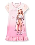 Barbie Camicia da notte per ragazze, dai 3 ai 10 anni, regalo ufficiale, rosa, 6-7 Anni