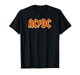 AC/DC Rock Music Band Yellow Outline Red Logo Maglietta