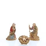 Moranduzzo Natività 3 Soggetti per Presepe da Cm 3,5 Scala 1:50 - Statuine Presepe Indistruttibili - Stile 700 , Pittura Rifinita a Mano, Prodotto Ufficiale, Made in Italy, Scultore M. Landi