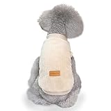 YAODHAOD Vestiti Per Cani Pet Peluche Maglione Cane Maglione Morbido Ispessimento Caldo Cucciolo Camicia Inverno Cucciolo Maglione per Cani Gatti (albicocca, L)