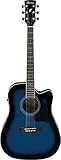 Ibanez PF15ECE-TBS Chitarra elettroacustica, Sunburst blu trasparente